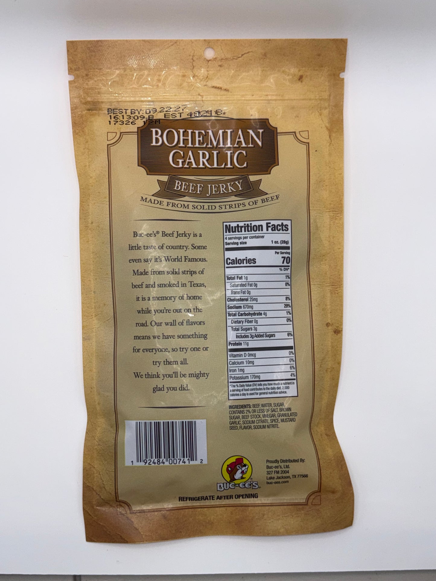 Buc-ee's Bohemian Garlic Beef Jerky product photo 2