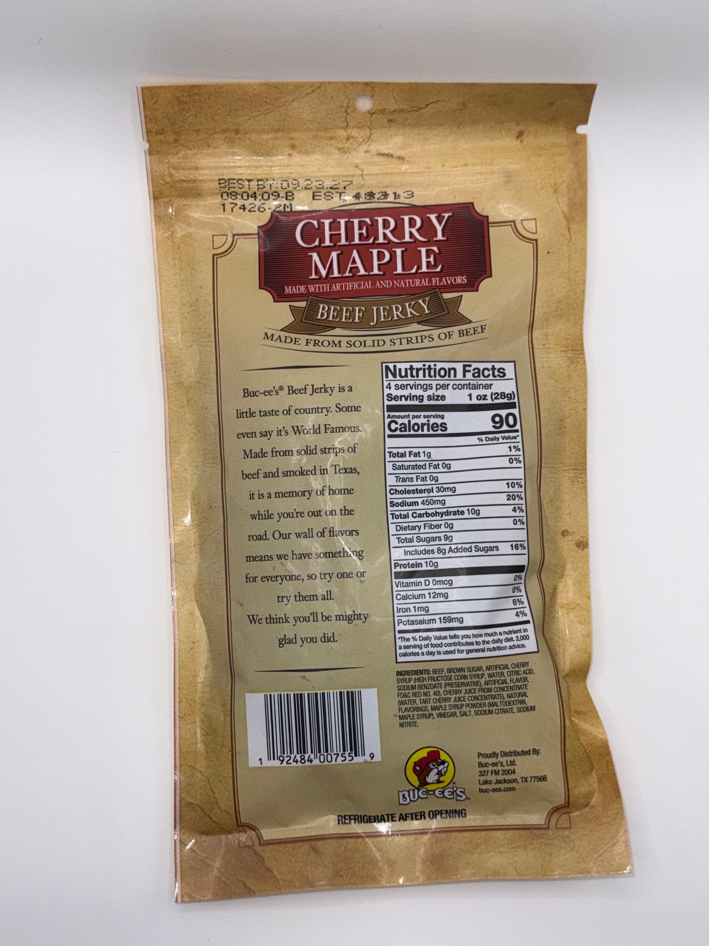 Buc-ee's Cherry Maple Beef Jerky product photo 2