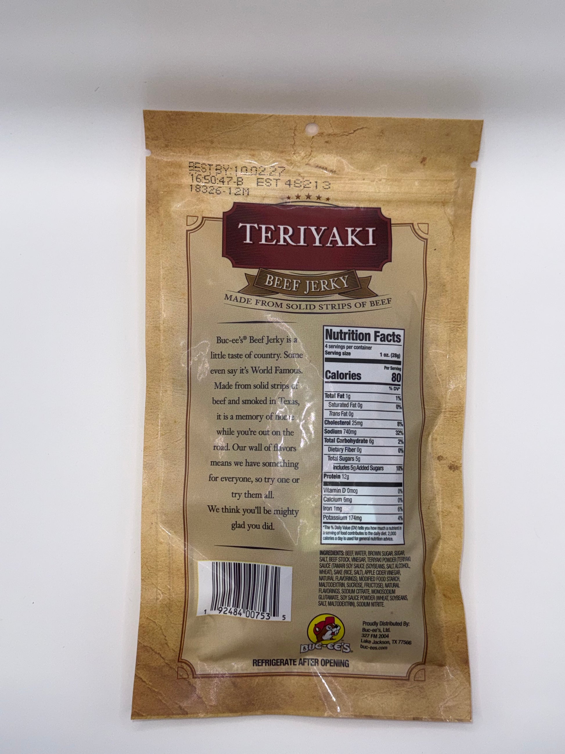 Buc-ee's Teriyaki Beef Jerky product photo 2
